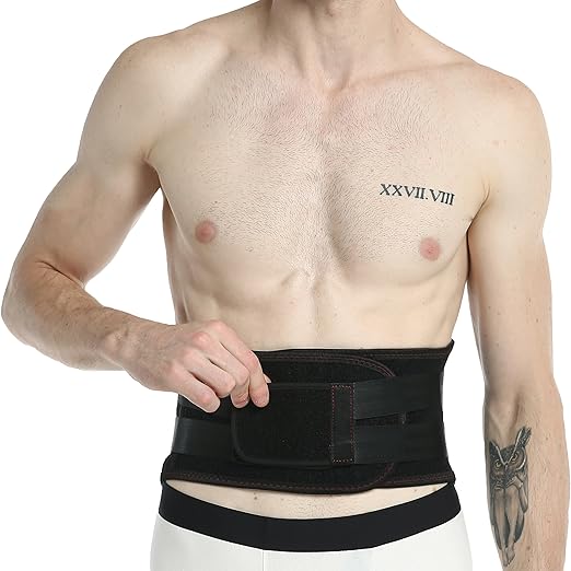 NeoTech Care Back Belt Support for Men or Women - Breathable & Adjustable Lower Back Brace - Double Pull Compression Straps (Black, Size XXL)