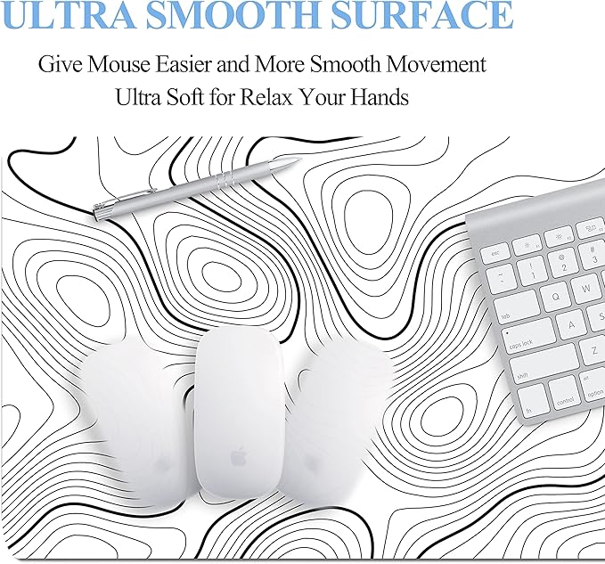 Gaming Mouse Pad Extended Large XXL Desk Pad Mat 34.65 x 15.75 Inches Keyboard Laptop Computer Mousepad with Non-Slip Base Stitched Edge for Home Office Gaming Work