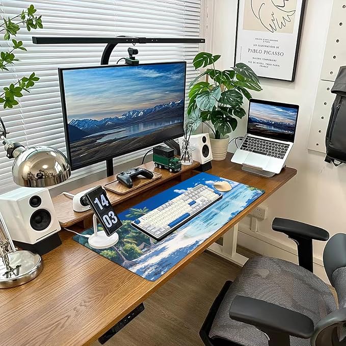 Desk Mat Mouse Pad Gaming Desk Pad XL Large Mouse Mat Office Decor Accessories (Beach)