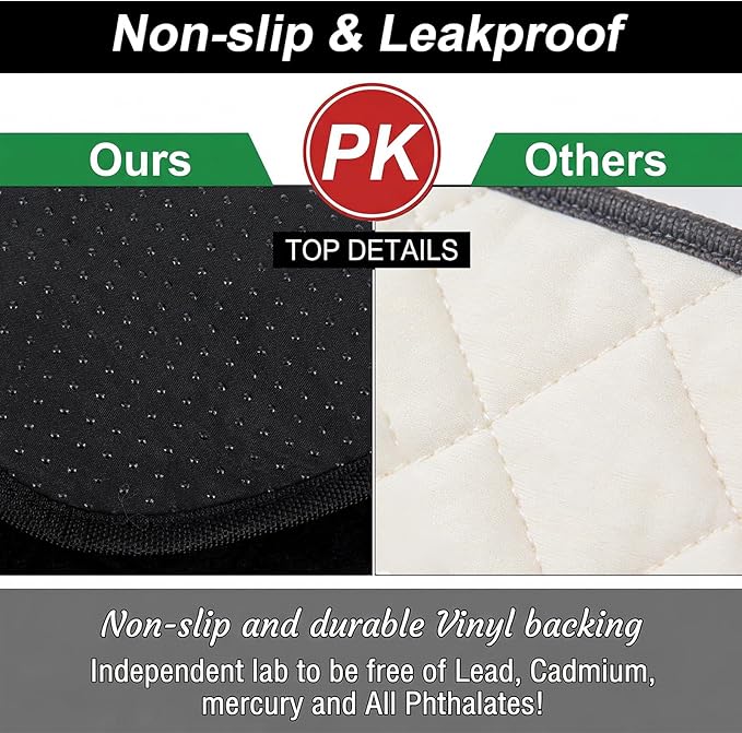Kenaoeo 22 x 21 Inch Waterproof Chair Pads for Incontinence 4 Pack Reusable Washable Absorbent Seat Protector Pads Non Slip Wheelchair Accessories for Home and Travel, Black