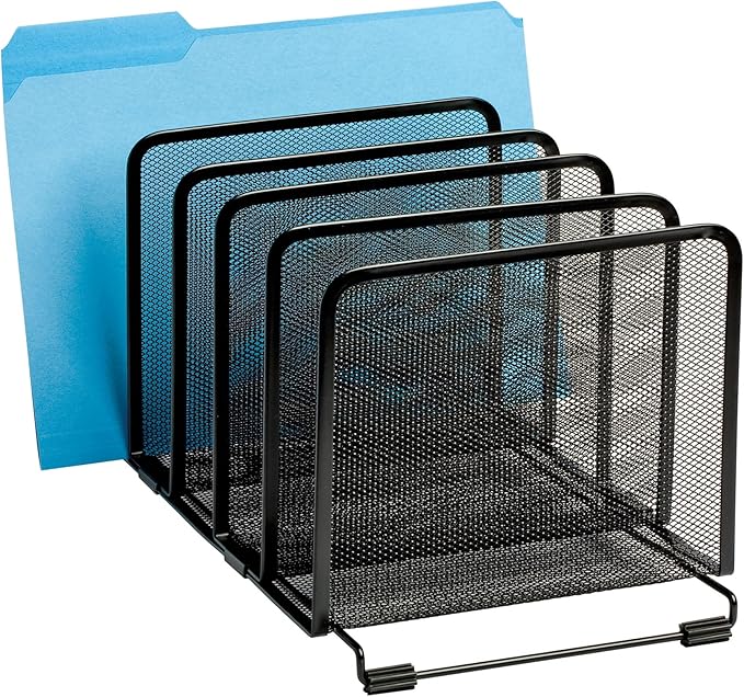 Rolodex File Sorter, Mesh, Stackable, Five Sorters, Black (8.25" x 14.375" x 7.75")