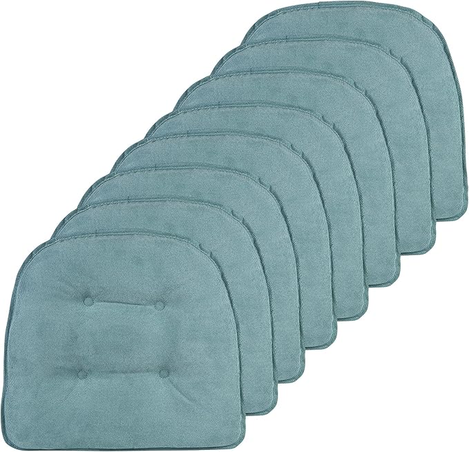 Non-Slip Chair Cushions, Assembled in USA, U-Shaped Skid-Proof Seat Pads for Dining Room, Kitchen, Office, 15"x16"