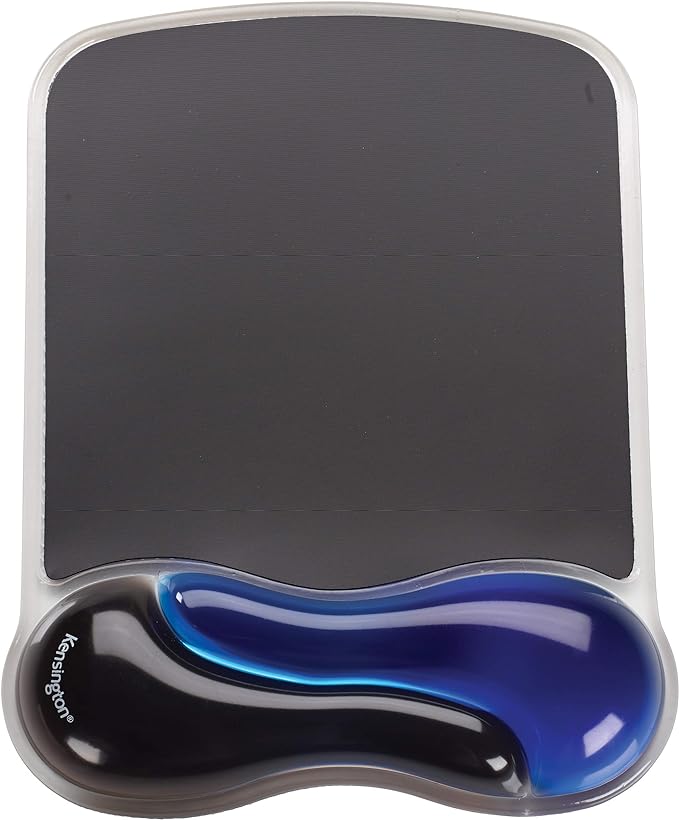 Kensington Duo Gel Mouse Pad with Wrist Rest, Ergonomic Wrist Support for Pain Relief, Comfortable Non-Skid Gel Pad for Computer, Laptop, Office & Home 9.6" x 7.6", Blue K62401AM, Pack of 4