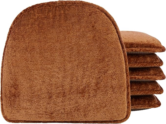 Klear Vu Raindrop The Gripper Non Slip Chair Cushions, Soft & Comfortable Seat Pad, Sitting Pillow for Kitchen, Dining or Office, 6 Count (Pack of 1), Spice