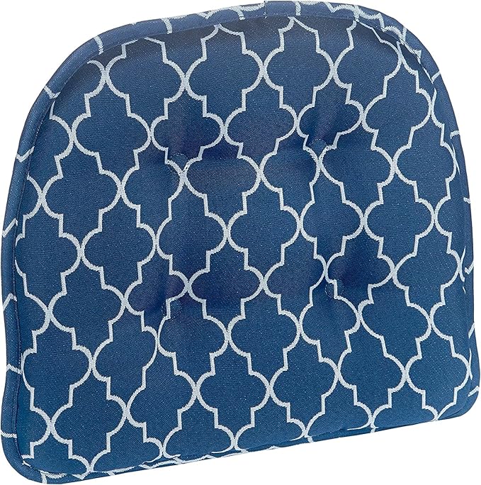 Klear Vu Omega Non-Slip Chair Cushions, Assembled in USA, U-Shaped Skid-Proof Seat Pads for Dining Room, Kitchen, Office, 15"x16" 8 Pack Geo Blue 8 Count