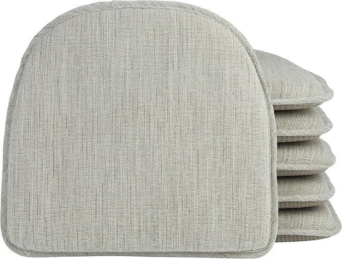 Klear Vu Raindrop The Gripper Non Slip Chair Cushions, Soft & Comfortable Seat Pad, Sitting Pillow for Kitchen, Dining or Office, 6 Count (Pack of 1), Taupe