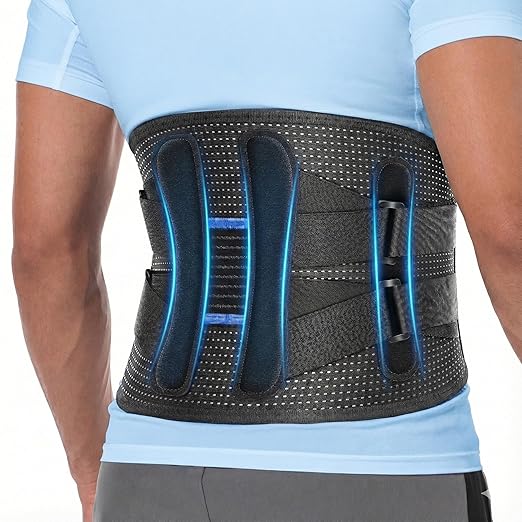 Fit Geno Back Brace for Lower Back Pain Men & Women: Adjustable Lumbar Support Brace for Pain Relief - Breathable Waist Belt for Comfort - 2XL/3XL/4XL