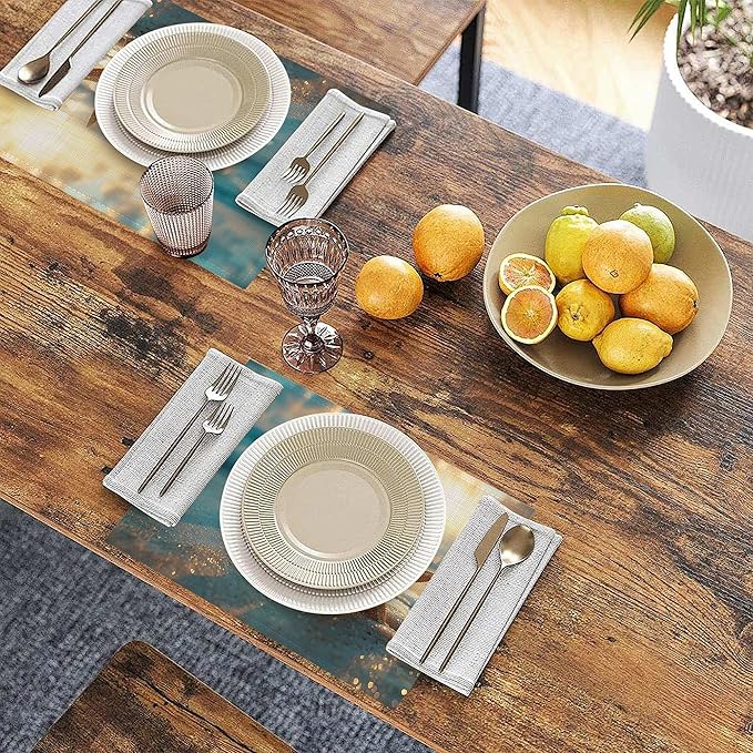 Sunrise Starfish Beach Linen Placemats Set of 6, Decorative Table Mats 12x18 Inch, Washable Heat Resistant Placemats for Dining Table Kitchen Home Decor