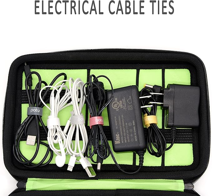 Patu Reusable Fastening Cable Ties - 40 Pcs (20 pcs 4" & 20 pcs 8") Microfiber Cloth Hook and Loop Cord Management Wire Organizer Straps, Assorted Colors
