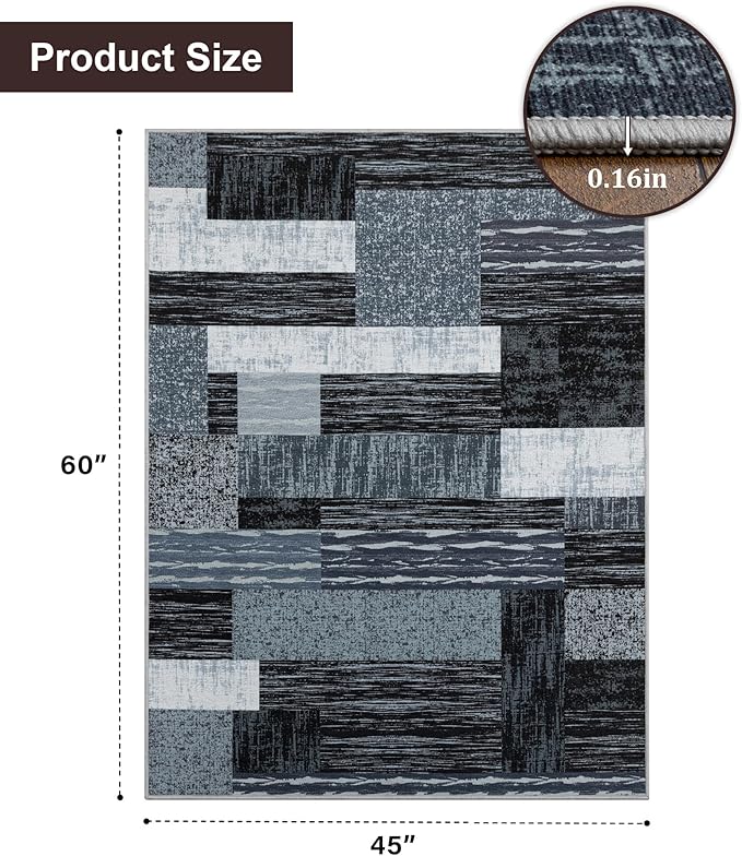 chakme Office Chair Mat for Hardwood Floor, 60"x45" Easy Glide Computer Desk Mat Protector for Rolling Chair Under Desk Rug Nonslip Backing, Machine Wash, (Jigsaw)