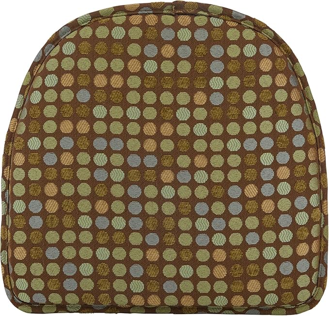 Klear Vu Raindrop The Gripper Non Slip Chair Cushions, Soft & Comfortable Seat Pad, Sitting Pillow for Kitchen, Dining or Office, 6 Count (Pack of 1), Brown Dotty