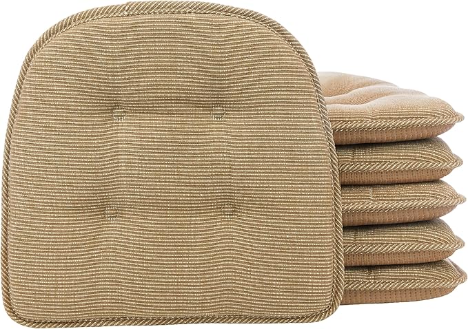 Non-Slip Chair Cushions, Assembled in USA, U-Shaped Skid-Proof Seat Pads for Dining Room, Kitchen, Office, 15"x16"