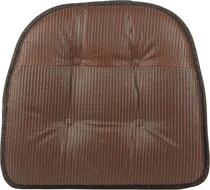 Klear Vu Omega Non-Slip Chair Cushions, Assembled in USA, U-Shaped Skid-Proof Seat Pads for Dining Room, Kitchen, Office, 15"x16", 8 Pack, Solid Chestnut