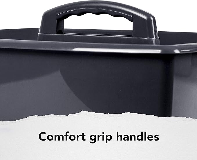 Storex 2-Compartment Large Cleaning Caddy – Multipurpose Supply Organizer with Handle - Black (00973A06C) (Pack of 6)