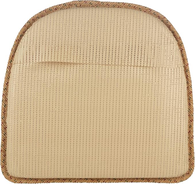 Klear Vu Raindrop The Gripper Non Slip Chair Cushions, Soft & Comfortable Seat Pad, Sitting Pillow for Kitchen, Dining or Office, 2 Count (Pack of 1), Natural