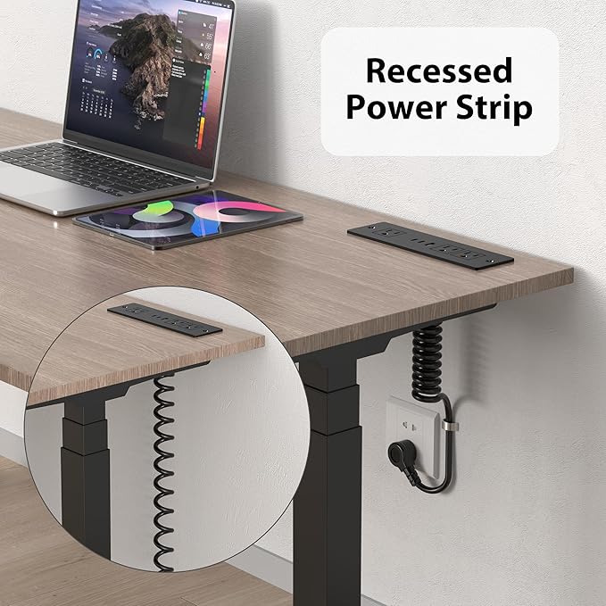 Drawer Outlet Kit with 65W USB C Fast Charging Station, HEZI Recessed Power Outlet with 3 USB Ports & 3 AC Outlets, Furniture Flush Mount Power Strip for Home Office 6ft Cord