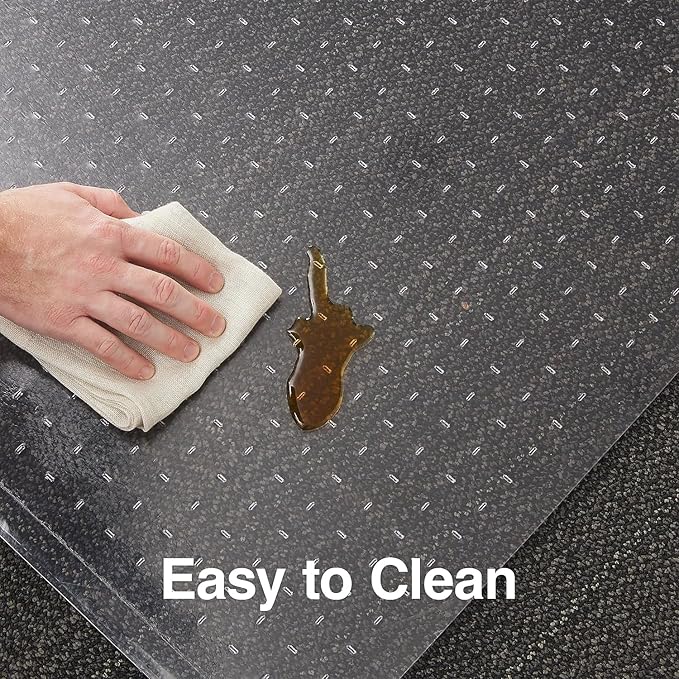 Staples Office Chair Mat, Clear Floor Mats, Low-Pile Carpets, 60 x 46 Inch, Smooth Glide