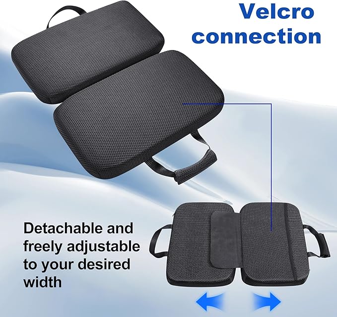 Gel Memory Foam Seat Cushion with Washable Cover Non-Slip Thick Chair Cushion with Portable Handle & Storage Pocket Adjustable Chair Pad for Long Sitting (Black)