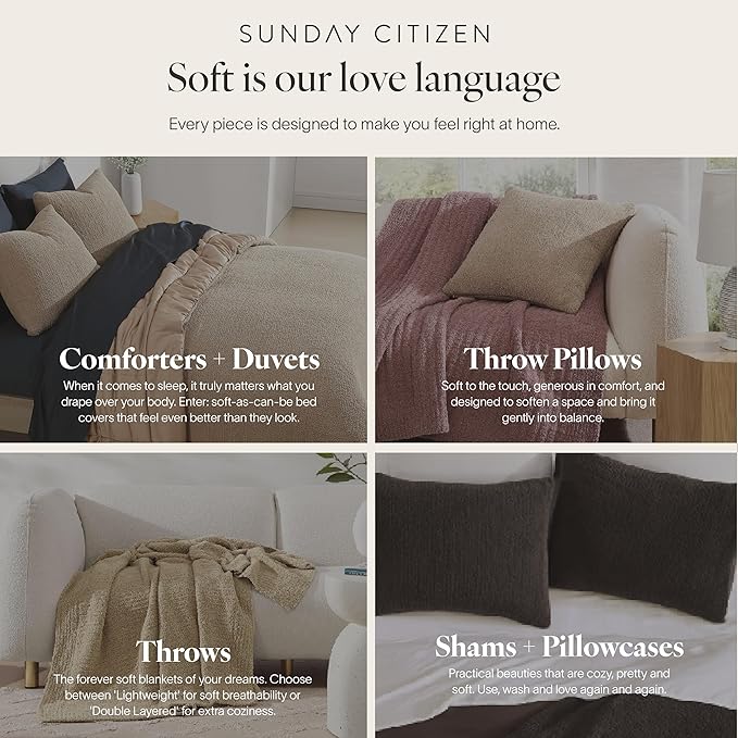 Sunday Citizen Snug Lumbar Pillow – Soft Memory Foam Lumbar Throw Pillow, Cozy Body & Sleep Pillow, Washable Cover, Decorative Lumbar Support Cushion for Bed & Couch (Coal)