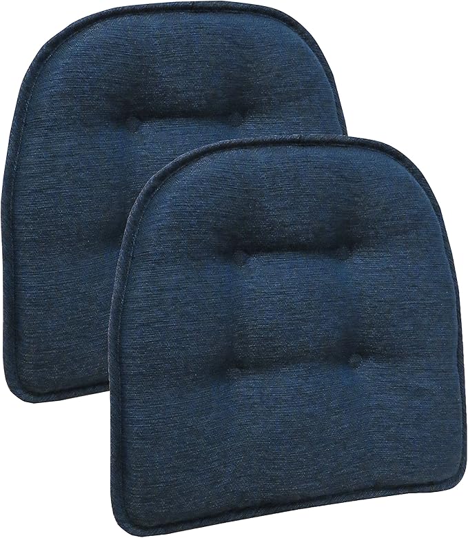 Non-Slip Chair Cushions, Assembled in USA, U-Shaped Skid-Proof Seat Pads for Dining Room, Kitchen, Office, 15"x16"