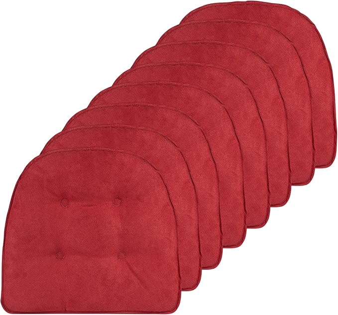 Non-Slip Chair Cushions, Assembled in USA, U-Shaped Skid-Proof Seat Pads for Dining Room, Kitchen, Office, 15"x16"