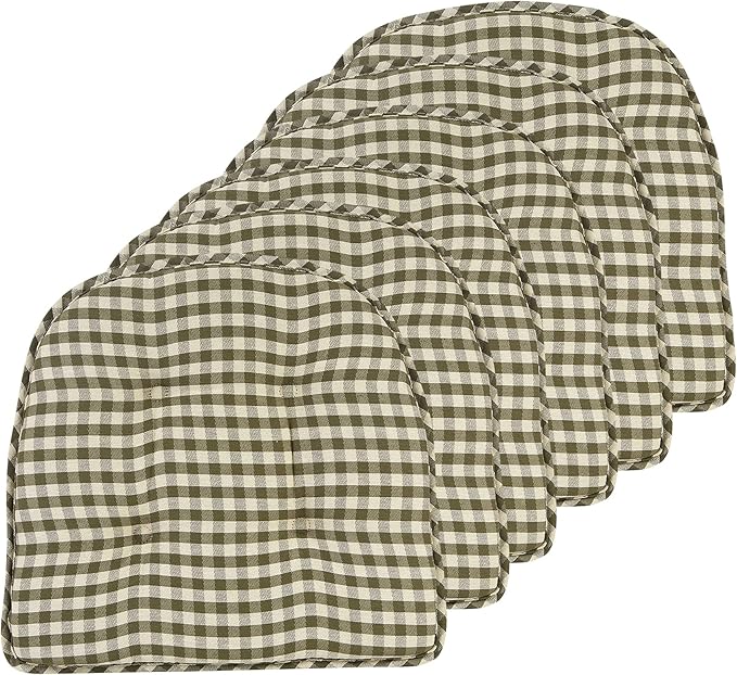 Non-Slip Chair Cushions, Assembled in USA, U-Shaped Skid-Proof Seat Pads for Dining Room, Kitchen, Office, 15"x16"