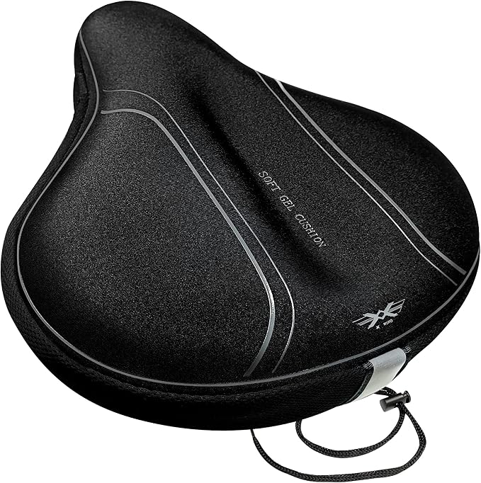 X WING Bike Seat Cover Padded with Gel, Bicycle Saddle Soft for Men Women, Comfort Exercise Cycle Seats Cushion Padded Fits Stationary Bikes, Spin, for Indoor and Outdoor Cycling