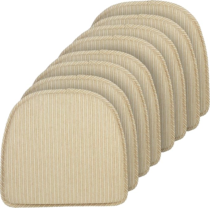 Klear Vu Raindrop The Gripper Non Slip Chair Cushions, Soft & Comfortable Seat Pad, Sitting Pillow for Kitchen, Dining or Office, 8 Count (Pack of 1), 06 Natural