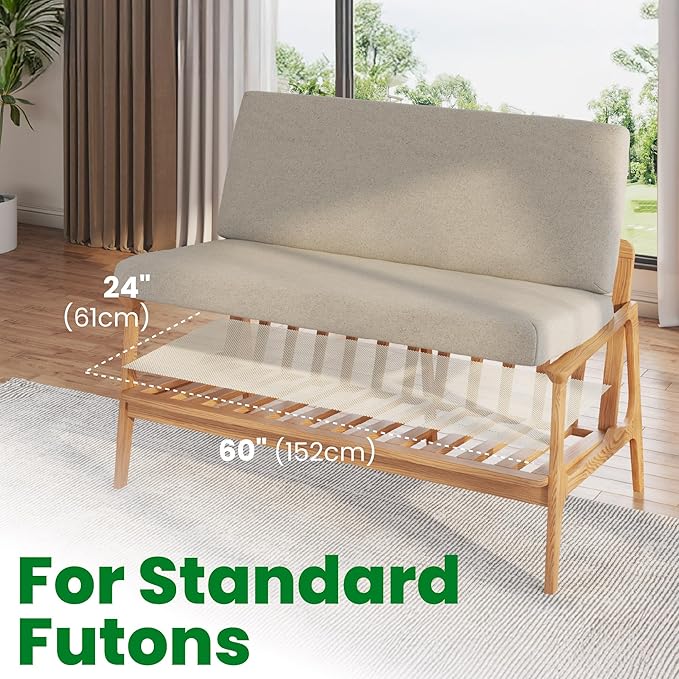 ECOHomes Couch Cushion Grip Pad, Couch Cushion Non Slip Pads Keep Sofa Cushions from Sliding - Anti Slip Sofa & Patio Grips Mattress Gripper Stopper Stop Slide & Sliding, Futon Standard, 24" by 60"