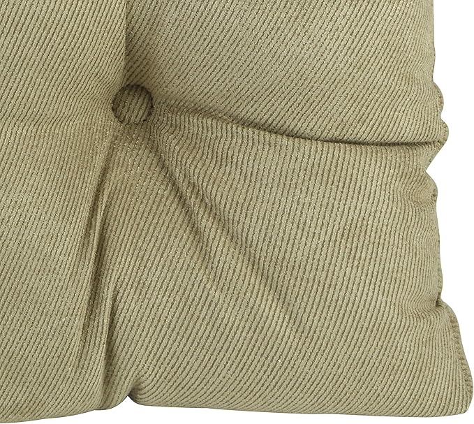 Klear Vu Gripper Overstuffed Universal Non-Slip Dining Chair Cushions for Kitchen Decor or Office Use, U-Shaped Skid-Proof Seat Pad, 15x15 Inches, 4 Count (Pack of 1), Linear Thyme Green