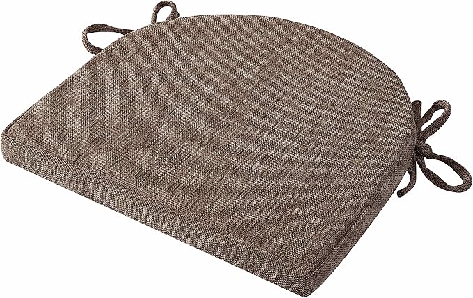 Chair Cushions 100% High Density Memory Foam Pads U Shaped 17" x 16"Non Slip Skid Rubber Back Seat Cover, 2 Pack, Coffee Brown
