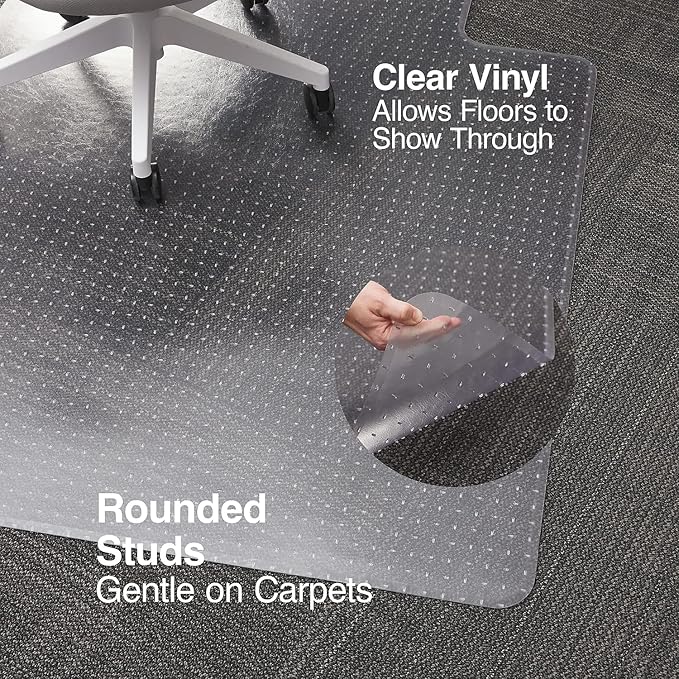 Staples® Carpet Chair Mat, 45" x 53'', Medium-Pile, Clear (28592)