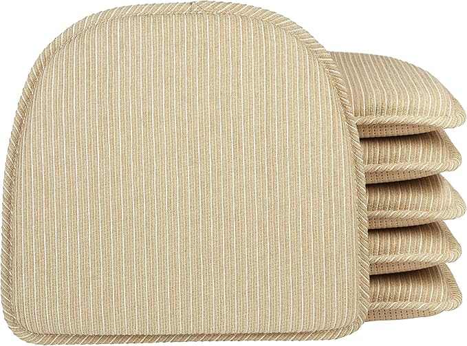 Klear Vu Raindrop The Gripper Non Slip Chair Cushions, Soft & Comfortable Seat Pad, Sitting Pillow for Kitchen, Dining or Office, 6 Count (Pack of 1), 06 Natural
