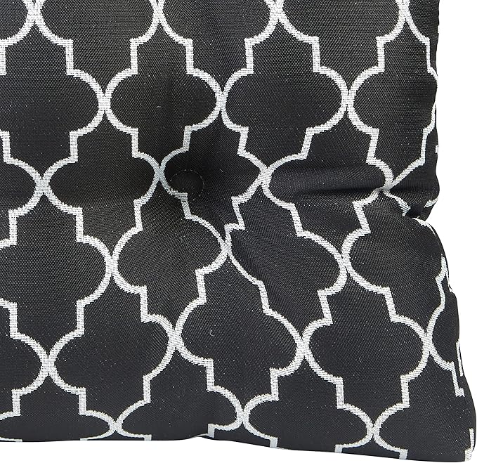 Klear Vu Gripper Overstuffed Universal Non-Slip Dining Chair Cushions for Kitchen Decor or Office Use, U-Shaped Skid-Proof Seat Pad, 15x15 Inches, 4 Count (Pack of 1), Geo Black