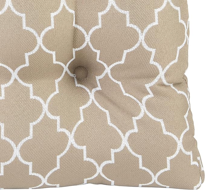 Klear Vu Gripper Overstuffed Universal Non-Slip Dining Chair Cushions for Kitchen Decor or Office Use, U-Shaped Skid-Proof Seat Pad, 15x15 Inches, 4 Count (Pack of 1), Geo Tan