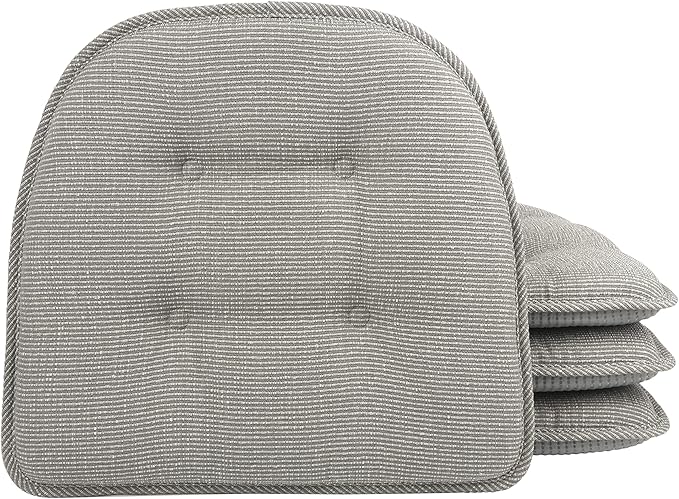 Non-Slip Chair Cushions, Assembled in USA, U-Shaped Skid-Proof Seat Pads for Dining Room, Kitchen, Office, 15"x16"