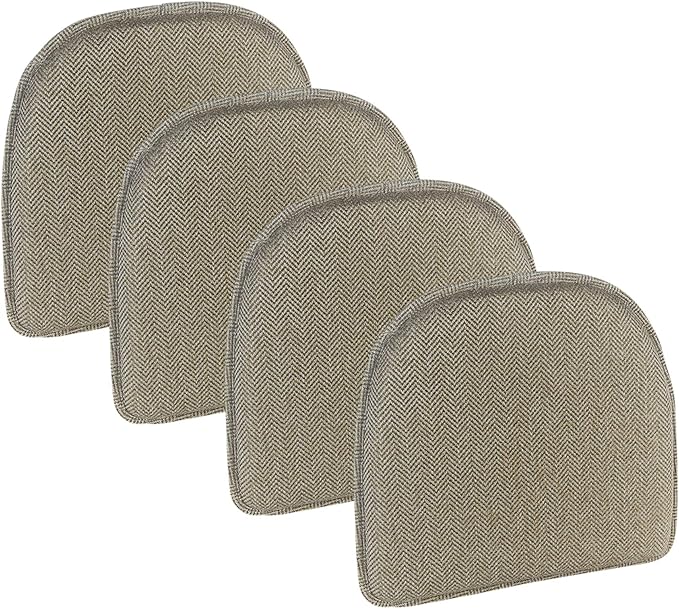 Klear Vu Raindrop The Gripper Non Slip Chair Cushions, Soft & Comfortable Seat Pad, Sitting Pillow for Kitchen, Dining or Office, 4 Count (Pack of 1), Cream