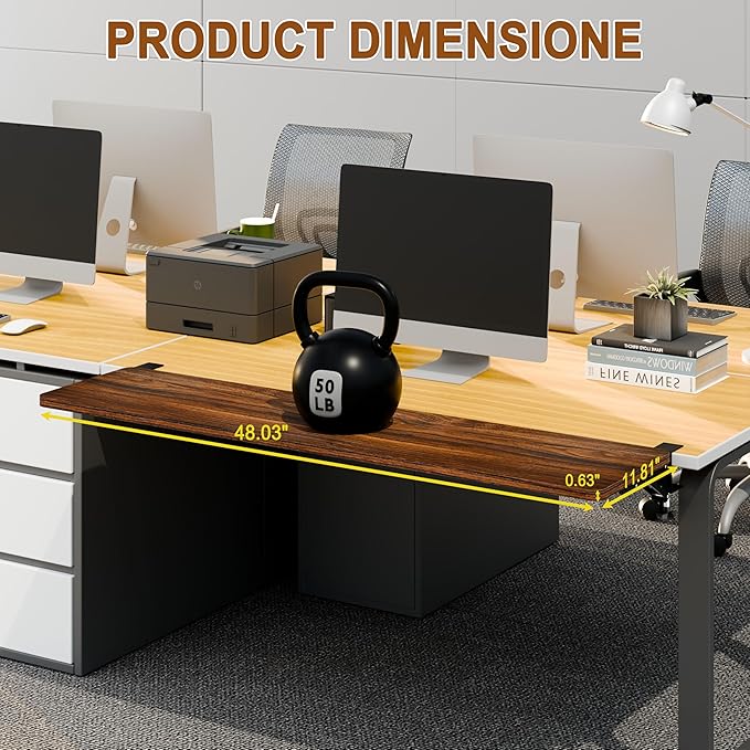 Ergonomic Desk Extender Tray, 48.03"×11.81" Clamp-On Arm Rest Shelf, 90° Foldable Computer Elbow Support for Office Home, Space-Saving Keyboard Mouse Tray (Vintage Burnt Color)