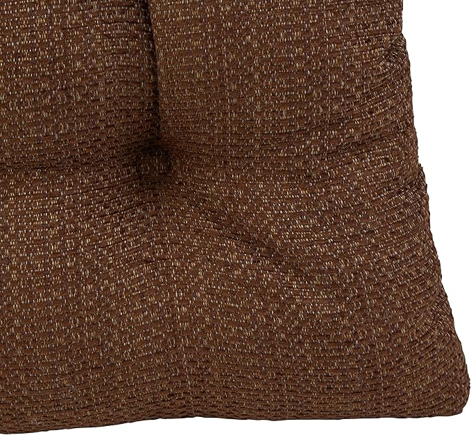 Klear Vu Gripper Overstuffed Universal Non-Slip Dining Chair Cushions for Kitchen Decor or Office Use, U-Shaped Skid-Proof Seat Pad, 15x15 Inches, 4 Count (Pack of 1), Waffle Brown