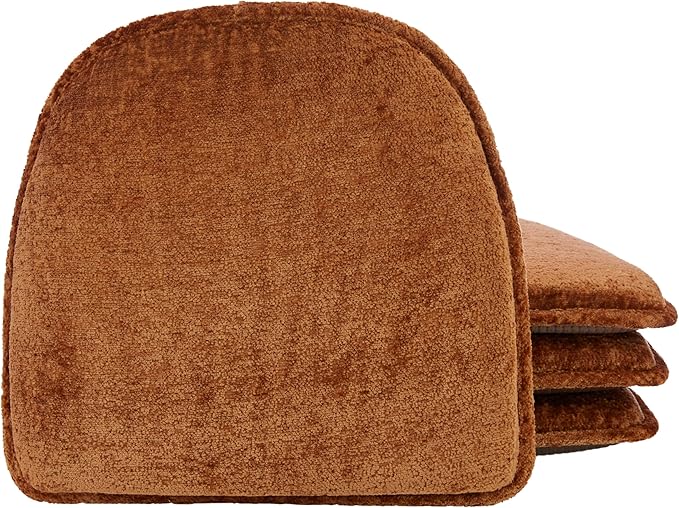 Klear Vu Raindrop The Gripper Non Slip Chair Cushions, Soft & Comfortable Seat Pad, Sitting Pillow for Kitchen, Dining or Office, 4 Count (Pack of 1), Spice