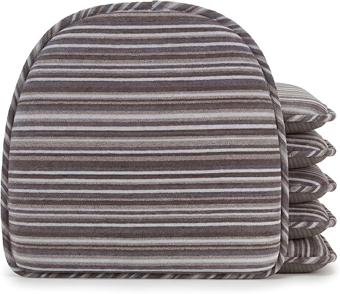 Klear Vu Raindrop The Gripper Non Slip Chair Cushions, Soft & Comfortable Seat Pad, Sitting Pillow for Kitchen, Dining or Office, 6 Count (Pack of 1), Driftwood Stripe