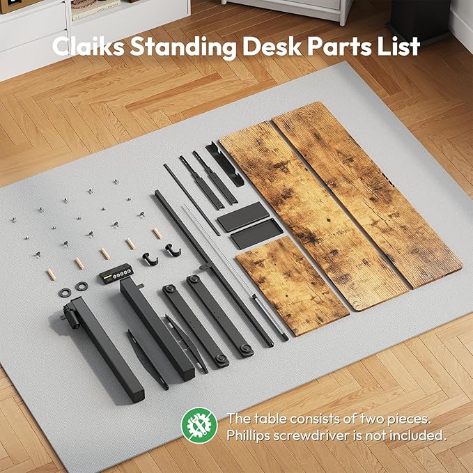 Electric Standing Desk with Keyboard Tray,48x24 inches Adjustable Height Stand Up Desk,3 Preset Heights,Equipped with Hooks,Raising Desks for Home Office and Computer Workstation,Black