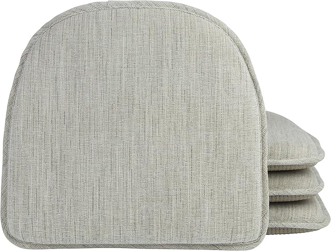 Klear Vu Raindrop The Gripper Non Slip Chair Cushions, Soft & Comfortable Seat Pad, Sitting Pillow for Kitchen, Dining or Office, 4 Count (Pack of 1), Taupe