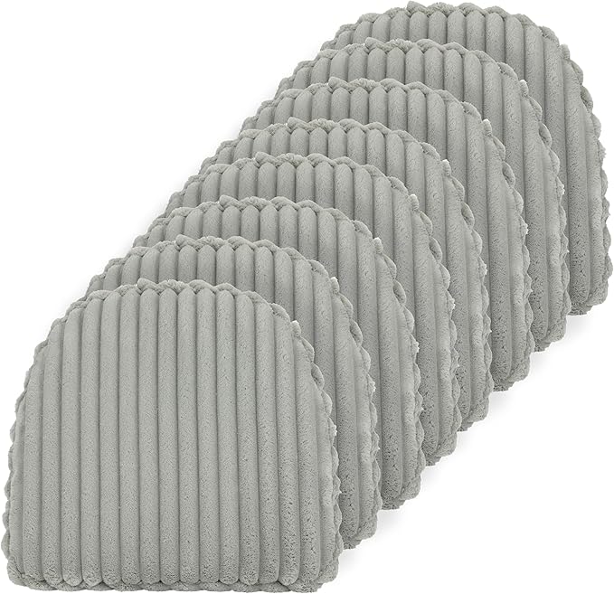 Klear Vu Raindrop The Gripper Non Slip Chair Cushions, Soft & Comfortable Seat Pad, Sitting Pillow for Kitchen, Dining or Office, 8 Count (Pack of 1), Lush Pewter