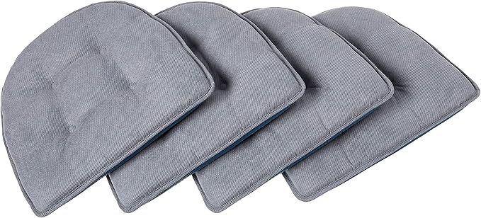Non-Slip Chair Cushions, Assembled in USA, U-Shaped Skid-Proof Seat Pads for Dining Room, Kitchen, Office, 15"x16"