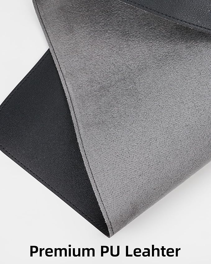 Leather Desk Pad Protector,Office Desk Mat,Large Mouse Pad, Non-Slip PU Leather Desk Blotter,Desk Cover mat,Waterproof Desk Writing Pad for Office and Home (Black,35.4" x 17")