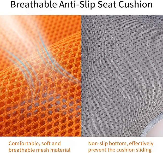 Donut Pillow Seat Cushion for Tailbone Pain Relief, Hemorrhoid Pillow for Sitting, Breathable Coccyx Cushion for Bed Sores, Pregnancy & Postpartum, Office Chair Wheelchair Car Bed Use, Orange