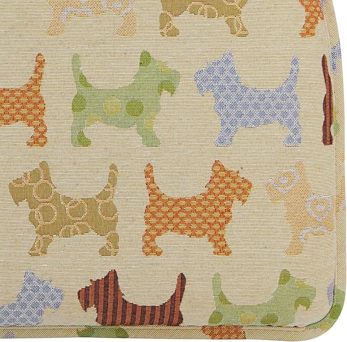 Klear Vu Raindrop The Gripper Non Slip Chair Cushions, Soft & Comfortable Seat Pad, Sitting Pillow for Kitchen, Dining or Office, 4 Count (Pack of 1), Scottie Dogs