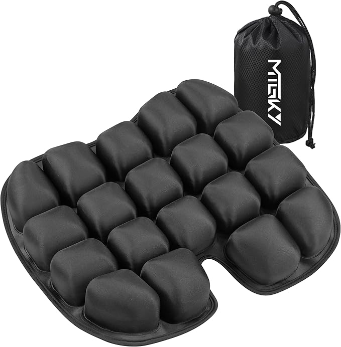 Upgrade Travel Seat Cushion for Airplane,Portable&Adjustable Air Seat Cushion,Coccyx Tailbone Pain Relief Chair Pad,Inflatable Cushion for Wheelchair, Travel,Driving,Office Work (Butterfly)