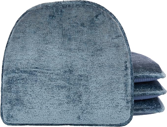 Klear Vu Raindrop The Gripper Non Slip Chair Cushions, Soft & Comfortable Seat Pad, Sitting Pillow for Kitchen, Dining or Office, 4 Count (Pack of 1), Pool Blue
